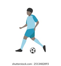 Flat Design Illustration of Soccer Player