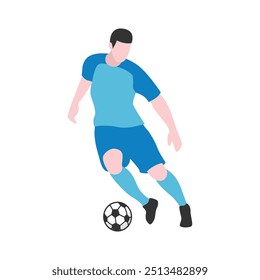 Flat Design Illustration of Soccer Player