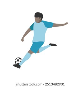 Flat Design Illustration of Soccer Player