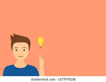 ilustración de diseño plano de alguien que tiene una idea mostrando una bombilla