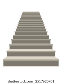 Ilustración de diseño plano de escaleras de piedra aisladas sobre fondo blanco