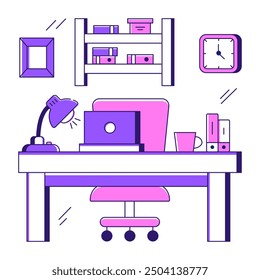 A flat design illustration of design studio 

