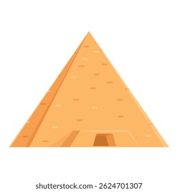 Flat design illustration of a stylized cartoon pyramid isolated on a white backdrop