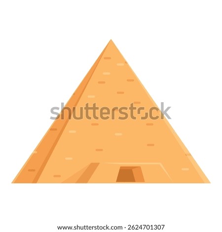 Flat design illustration of a stylized cartoon pyramid isolated on a white backdrop