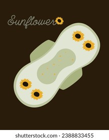 Flaches Design mit Sonnenblumen-Pad