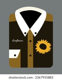 Flat Design Illustration with Sunflowers Shirt