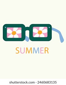  Flat Design Illustration with Sunglasses at Daisy