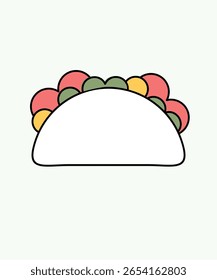 Ilustração de Design Plano com Estilo Tacos Doodle