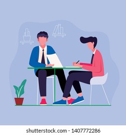 flat design illustration of team work