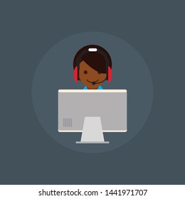 Flat design illustration Technical support assistant
