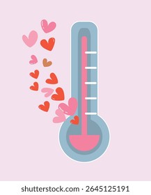 Flaches Design Illustration mit Thermometer OVE