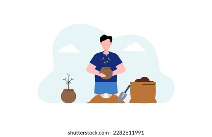 Flaches Planieren von Illustrationsbaum