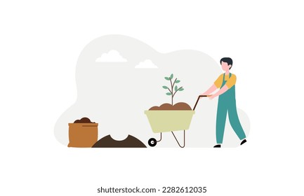 Flaches Planieren von Illustrationsbaum
