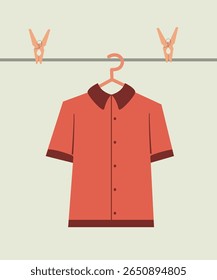  Flat Design Illustration with at T-Shirt Lounndry