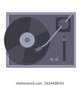 Flat design illustration of a turntable, ideal for music and audiothemed projects