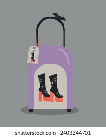  Ilustración de diseño plano con validaciones y boots,etiqueta