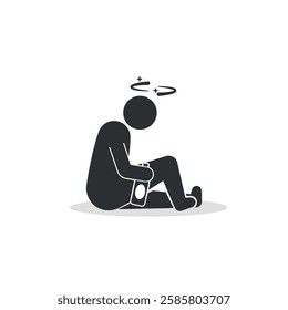 A flat design illustration vector of enjoying an alcoholic beverage.