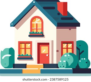 flat design illustration vector simple mini house