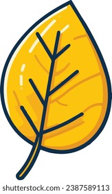 flat design illustration vector yellow leaf