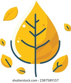 flat design illustration vector of yellow leaves