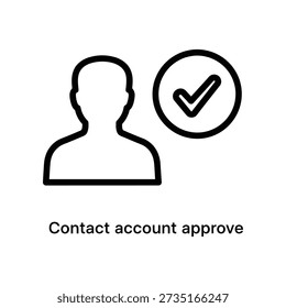 Ilustração de design plano de um perfil de usuário verificado aprovando uma conta de contato comercial, ideal para conceitos de finanças, verificação e aprovação digital.