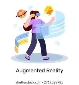 Ilustración de diseño plano de auriculares de realidad virtual