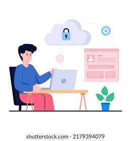 Flaches Design Illustration von Webhosting