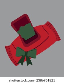 Flat Design Illustration with Wet Wipes and Ribbon