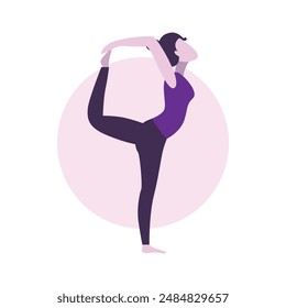Flat Design Illustration of Woman Practicing Yoga