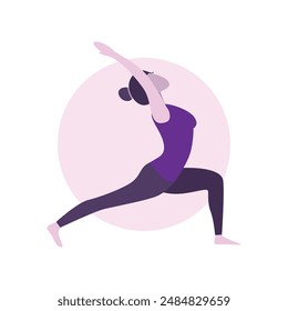 Flat Design Illustration of Woman Practicing Yoga