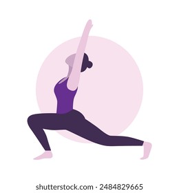 Flat Design Illustration of Woman Practicing Yoga