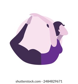 Flat Design Illustration of Woman Practicing Yoga