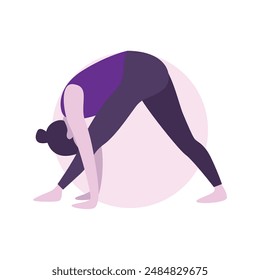 Flat Design Illustration of Woman Practicing Yoga