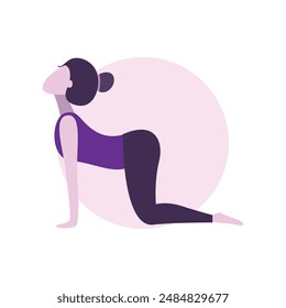 Flat Design Illustration of Woman Practicing Yoga