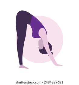 Flat Design Illustration of Woman Practicing Yoga