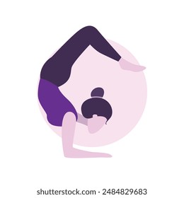 Flat Design Illustration of Woman Practicing Yoga