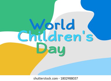 Flat Design Illustration Of World Children's Day Templates, Design Suitable For Posters, Backgrounds, Greeting Cards, World Children's Day Themed