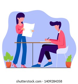 flat design illustrations good team work
