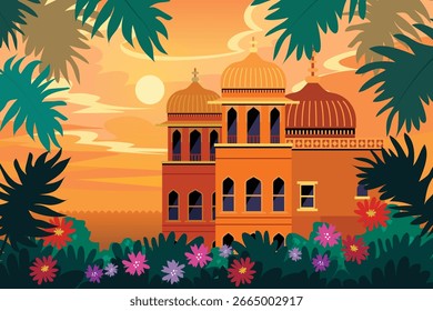 Flache Design Illustrationen des indischen urbanen Lebens