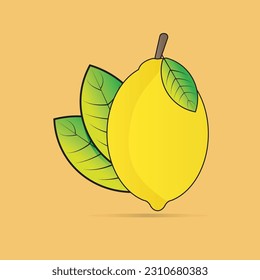 Flat design illustrations of lemon fruit vectors for your project