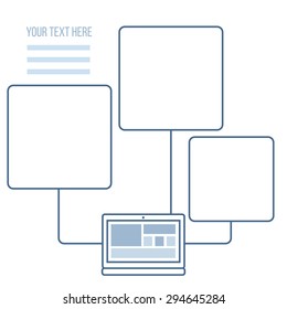 Flat design iluustration of cloud service and mobile devices in vector 