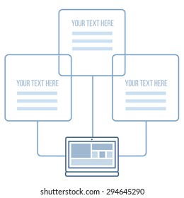 Flat design iluustration of cloud service and mobile devices in vector 
