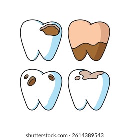 flat design image for dirty and unkempt cavities
