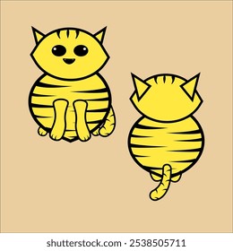 flat design image of lemon cat character