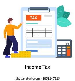 A flat design of income tax in editable style 