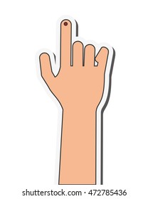 flat design index finger bleeding icon vector illustration