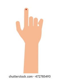 flat design index finger bleeding icon vector illustration