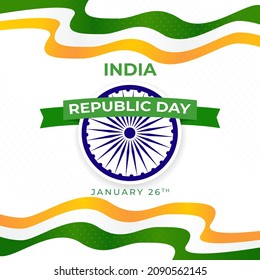 Flat Design Indian Republic Day Celebration January 26th illustration background design