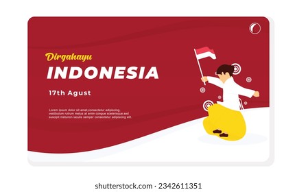  flat design indonesia independence day template