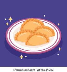 Flat design Indonesian snack pastel illustration